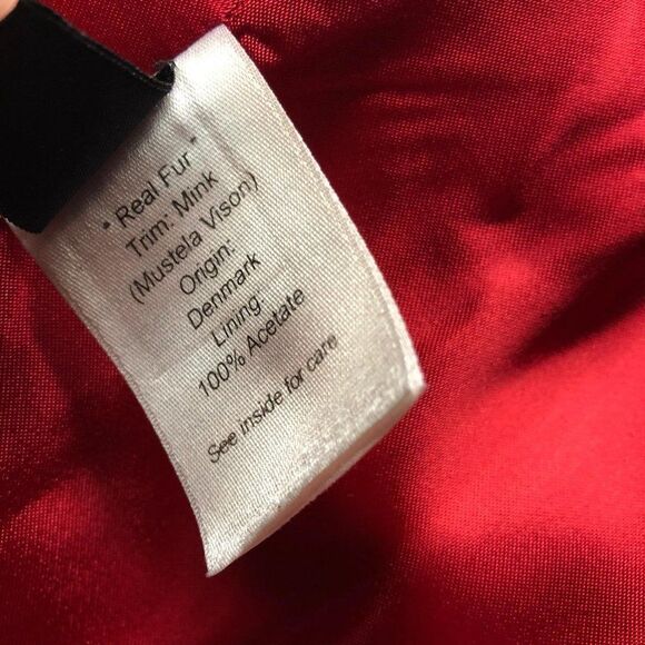 Womens FLEURETTE Red Loro Piana Wool Mink Trimmed - Picture 10 of 13